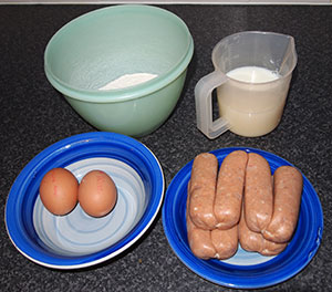 ingredients for Toad in the Hole